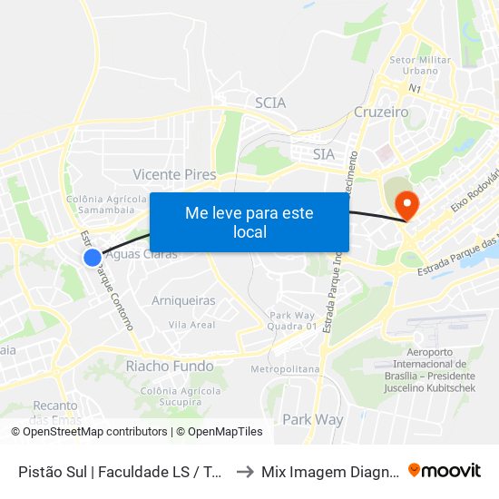 Pistão Sul | Faculdade Ls / Taguatinga Shopping / Cobasi to Mix Imagem Diagnóstico Por Imagem map