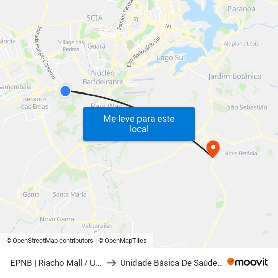EPNB | Riacho Mall / Ultrabox to Unidade Básica De Saúde Tororó map