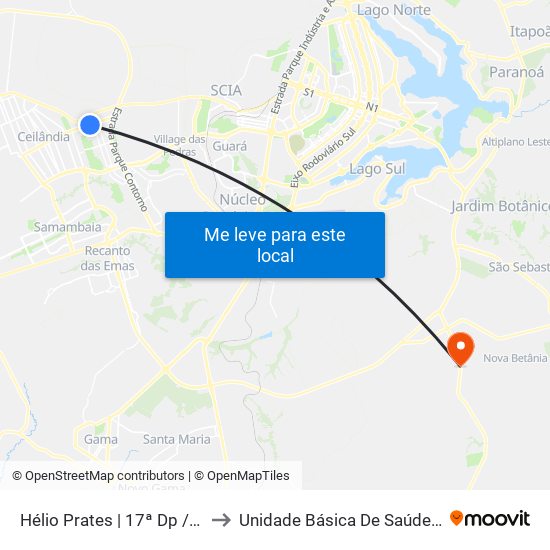 Hélio Prates | 17ª Dp / Cef 12 to Unidade Básica De Saúde Tororó map