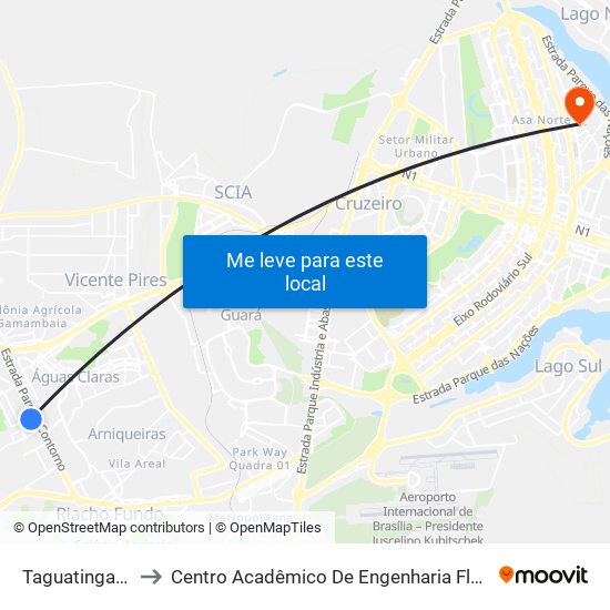 Taguatinga Sul to Centro Acadêmico De Engenharia Florestal map