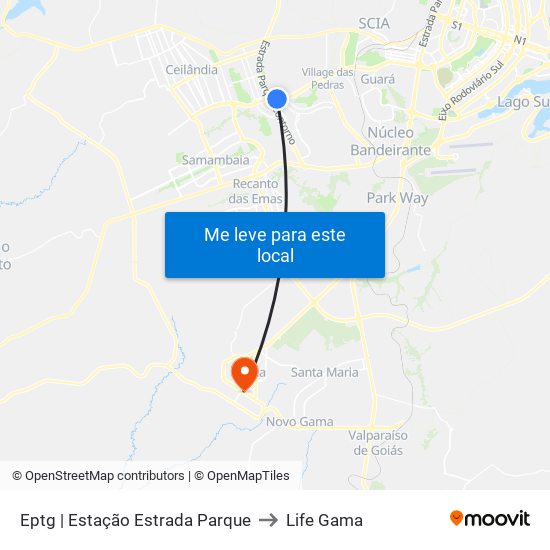 Eptg | Estação Estrada Parque to Life Gama map