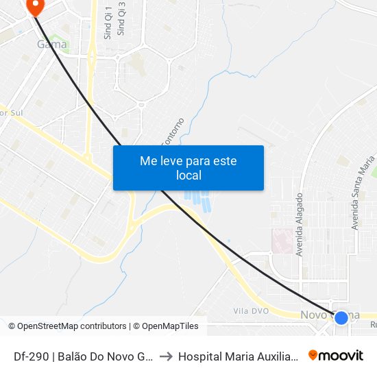 Df-290 | Balão Do Novo Gama to Hospital Maria Auxiliadora map