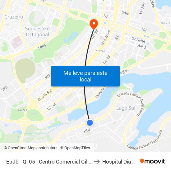 Epdb - Qi 05 | Centro Comercial Gilberto Salomão to Hospital Dia Samdel map