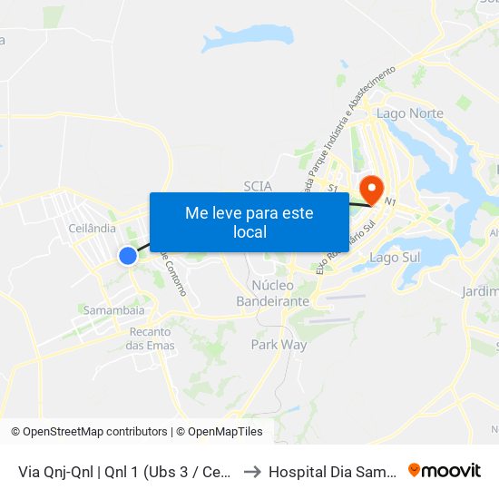 Via Qnj-Qnl | Qnl 1 (Ubs 3 / Ced 6) to Hospital Dia Samdel map