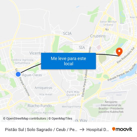 Pistão Sul | Solo Sagrado / Ceub / Petz to Hospital DIA map