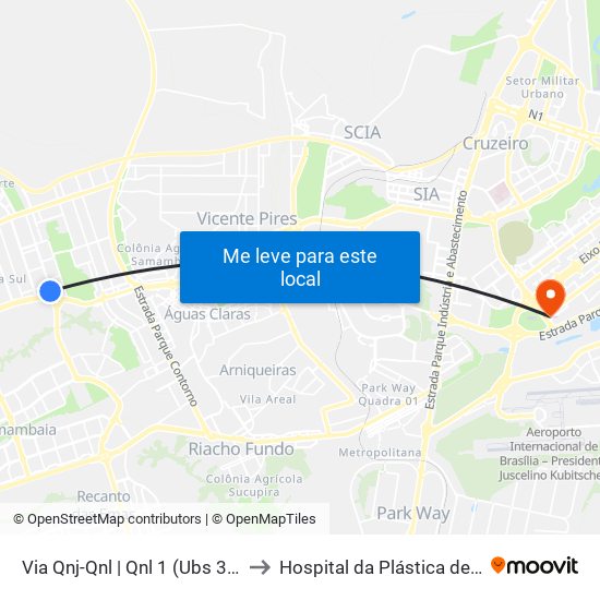 Via Qnj-Qnl | Qnl 1 (Ubs 3 / Ced 6) to Hospital da Plástica de Brasília map