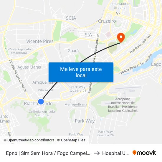 Epnb | Sim Sem Hora / Fogo Campeiro / Villa Brasil to Hospital Unimed map