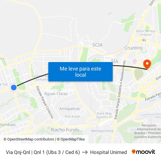 Via Qnj-Qnl | Qnl 1 (Ubs 3 / Ced 6) to Hospital Unimed map