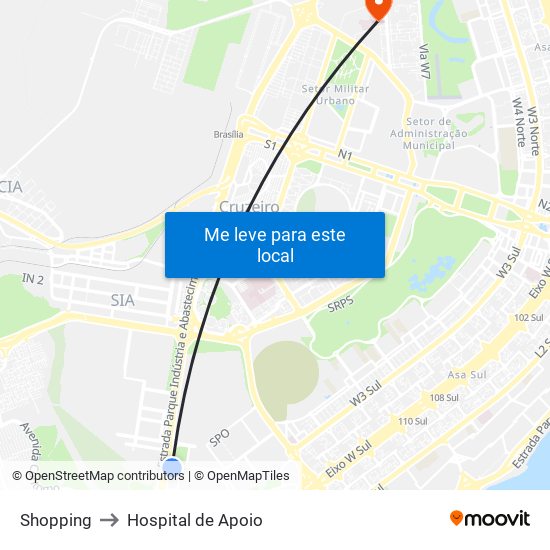 Shopping to Hospital de Apoio map
