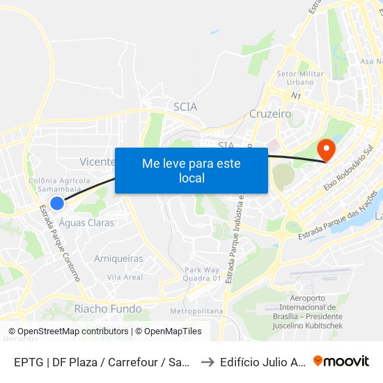Eptg | Df Plaza / Carrefour / Sam's Club to Edifício Julio Adnet map