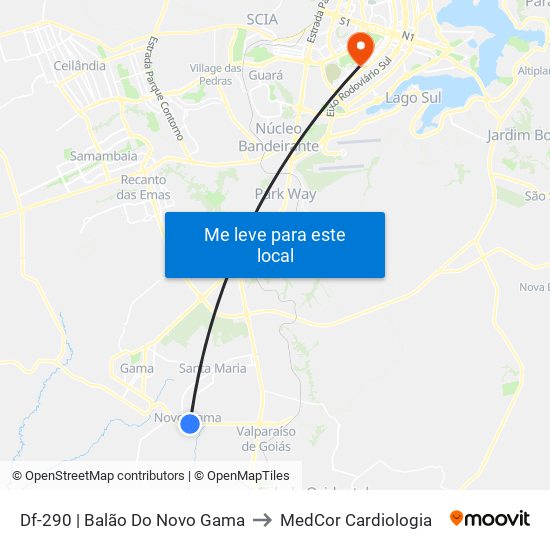 Df-290 | Balão Do Novo Gama to MedCor Cardiologia map