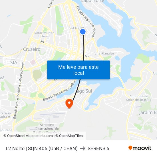 L2 Norte | Sqn 406 (Unb / Odonto Hub) to SERENS 6 map