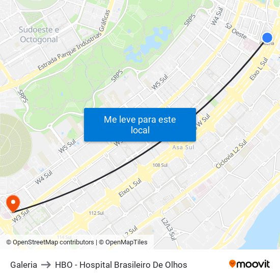 Galeria to HBO - Hospital Brasileiro De Olhos map