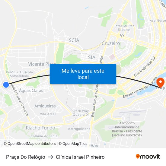 Praça Do Relógio to Clínica Israel Pinheiro map