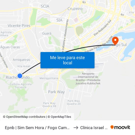 Epnb | Sim Sem Hora / Fogo Campeiro / Villa Brasil to Clínica Israel Pinheiro map