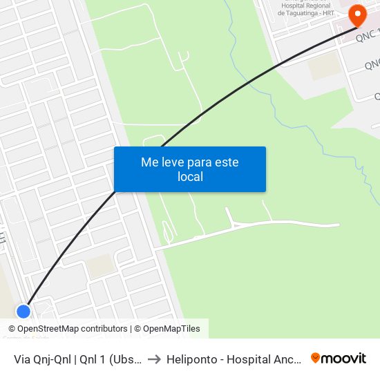 Via Qnj-Qnl | Qnl 1 (Ubs 3 / Ced 6) to Heliponto - Hospital Anchieta - SJDF map