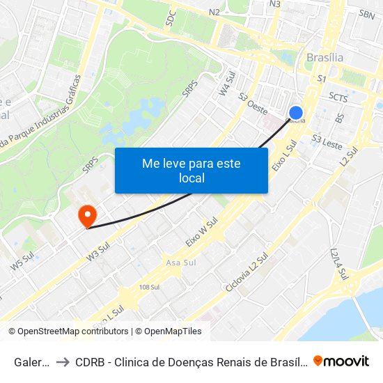 Galeria to CDRB - Clinica de Doenças Renais de Brasília map