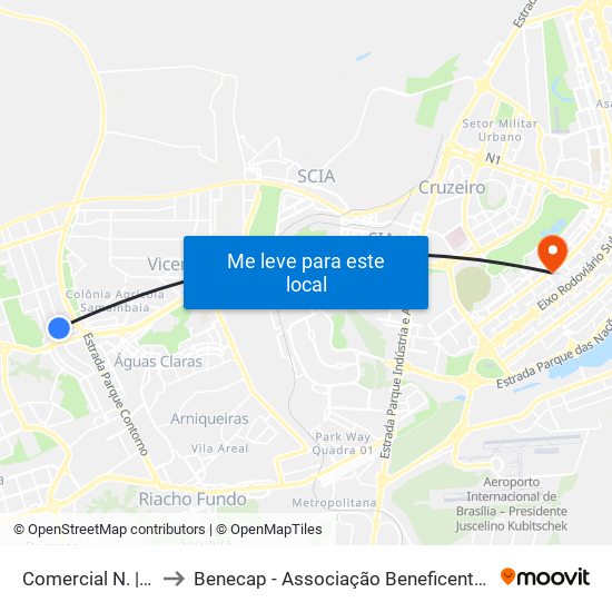 Comercial Norte | Cnb 3 (Inss) to Benecap - Associação Beneficente da Capital Federal do Brasil map