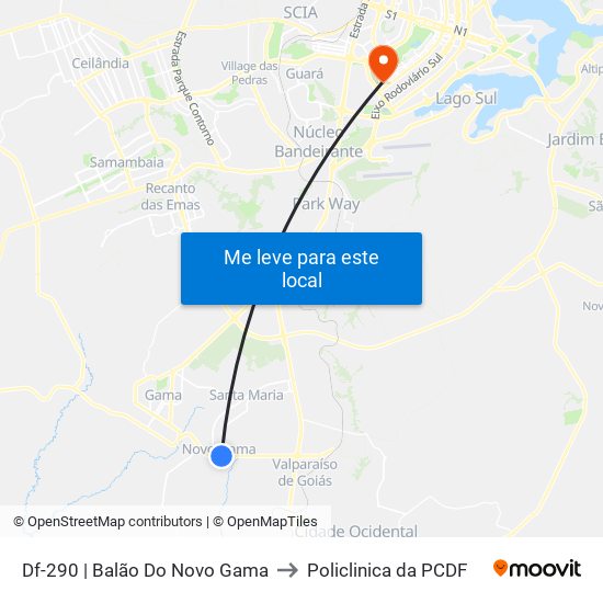Df-290 | Balão Do Novo Gama to Policlinica da PCDF map