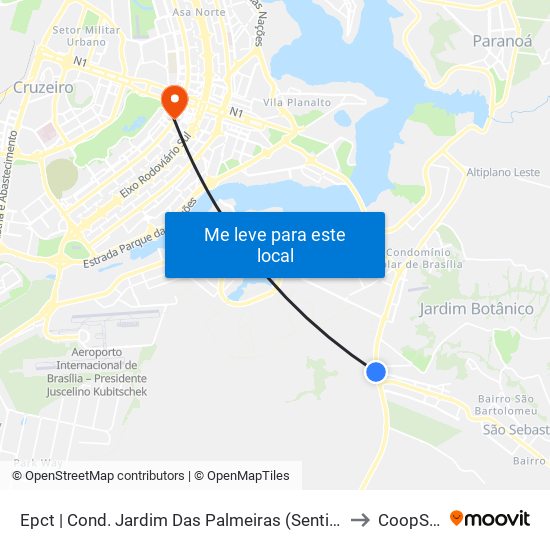 Epct | Cond. Jardim Das Palmeiras (Sentido São Sebastião) to CoopSaúde map