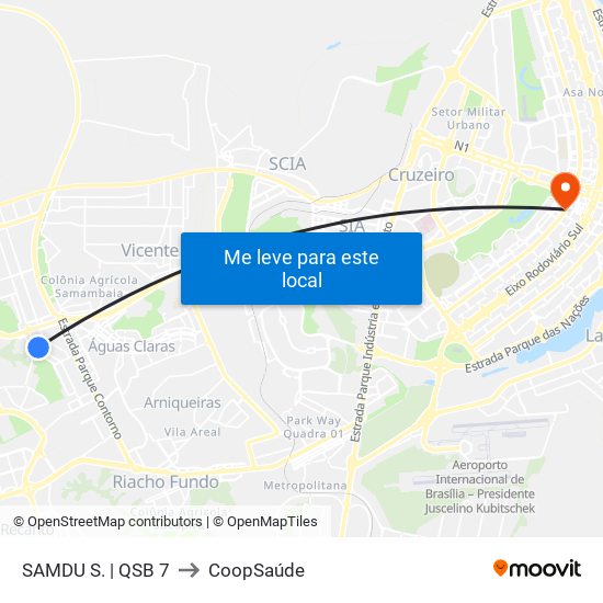 SAMDU S. | QSB 7 to CoopSaúde map