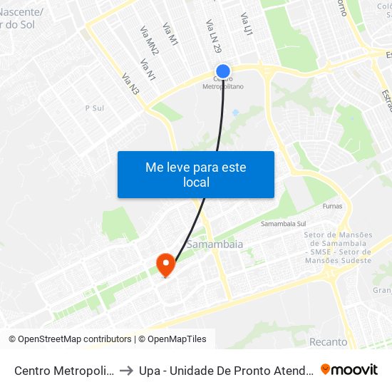 Centro Metropolitano to Upa - Unidade De Pronto Atendimento map