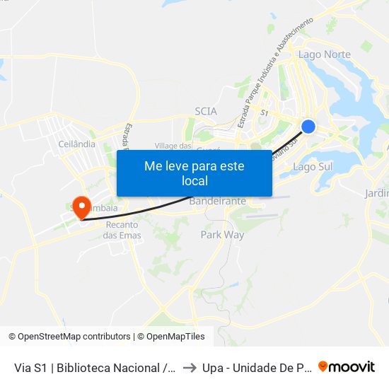 Via S1 | Biblioteca Nacional / Museu Nacional / Sesi Lab to Upa - Unidade De Pronto Atendimento map