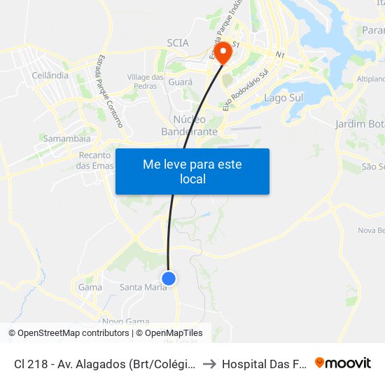 Cl 218 - Av. Alagados (Brt/Colégio Santa Maria/N.S.Aparecida) to Hospital Das Forças Armadas map