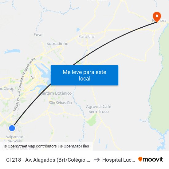 Cl 218 - Av. Alagados (Brt/Colégio Santa Maria/N.S.Aparecida) to Hospital Luciano Chaves map
