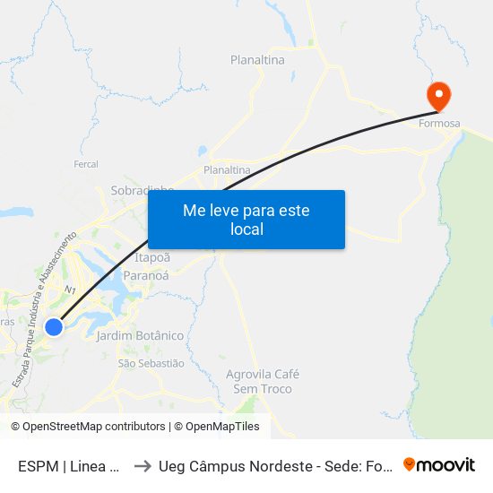 Sps| Embaixada Do Iraque to Ueg Câmpus Nordeste - Sede: Formosa map