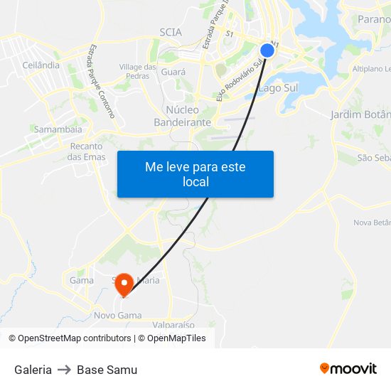 Galeria to Base Samu map
