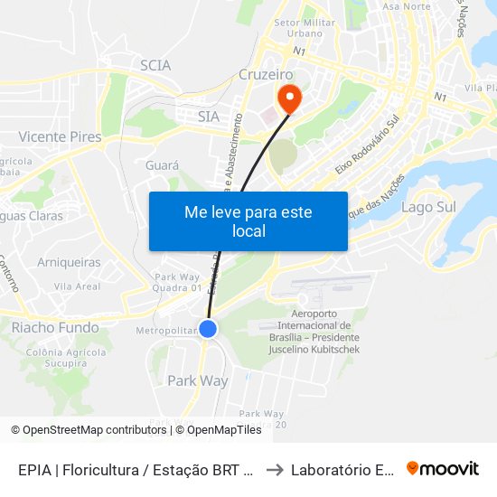 Epia Sul | Floricultura / Estação Brt Park Way to Laboratório Exame map
