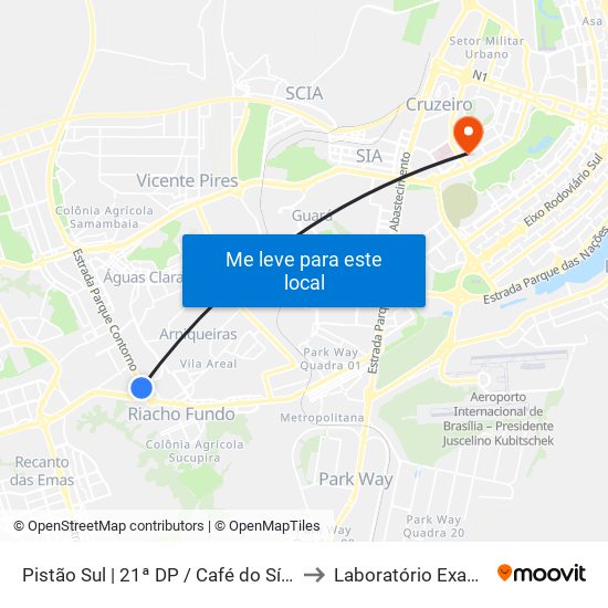 Pistão Sul | Csg 13 (21ª Dp) to Laboratório Exame map