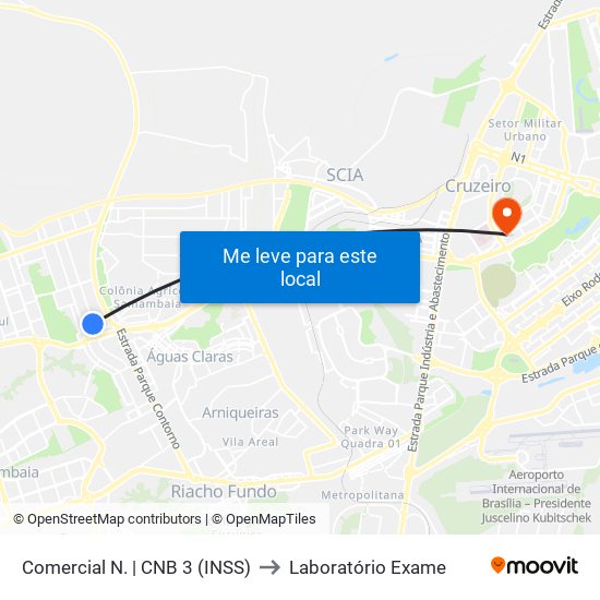 Comercial Norte | Cnb 3 (Inss) to Laboratório Exame map