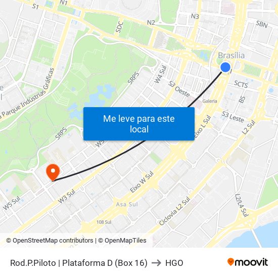 Rod.P.Piloto | Plataforma D (Box 16) to HGO map