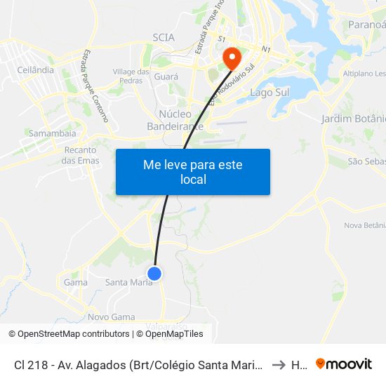 Cl 218 - Av. Alagados (Brt/Colégio Santa Maria/N.S.Aparecida) to HGO map