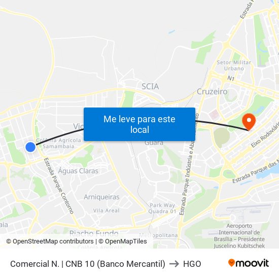 Comercial Norte | Cnb 10 to HGO map
