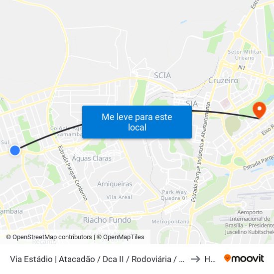 Via Estádio | Atacadão / Dca II / Rodoviária / Estádio to HGO map