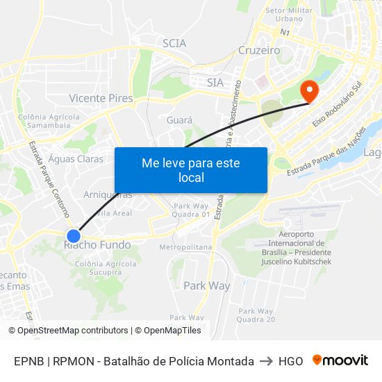 Epnb | Rpmon - Batalhão De Polícia Montada to HGO map