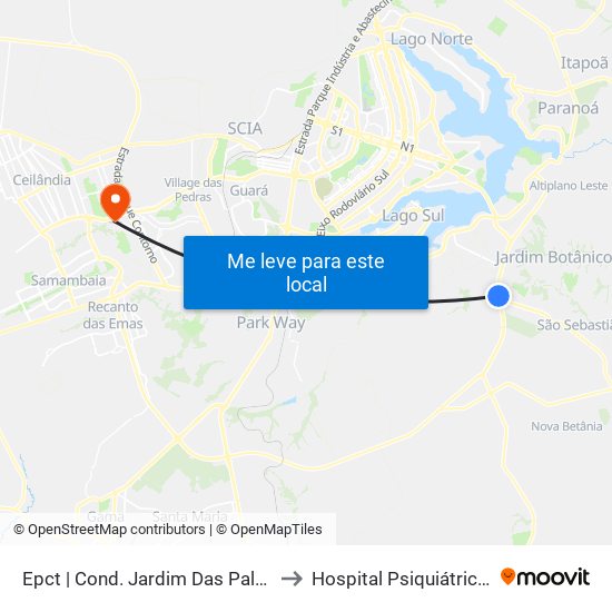 Epct | Cond. Jardim Das Palmeiras (Sentido São Sebastião) to Hospital Psiquiátrico São Vicente De Paula map