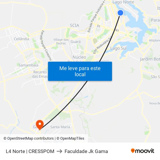 L4 Norte | CRESSPOM to Faculdade Jk Gama map