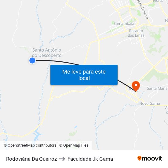 Rodoviária Da Queiroz to Faculdade Jk Gama map