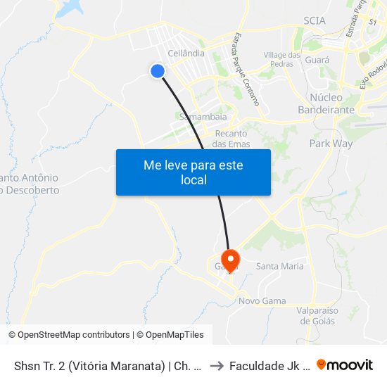 Shsn Tr. 2 (Vitória Maranata) | Ch. 128, Conj. G to Faculdade Jk Gama map