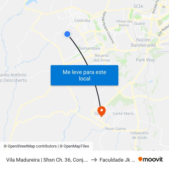 Vila Madureira | Shsn Ch. 36, Conj. 22 «Volta« to Faculdade Jk Gama map