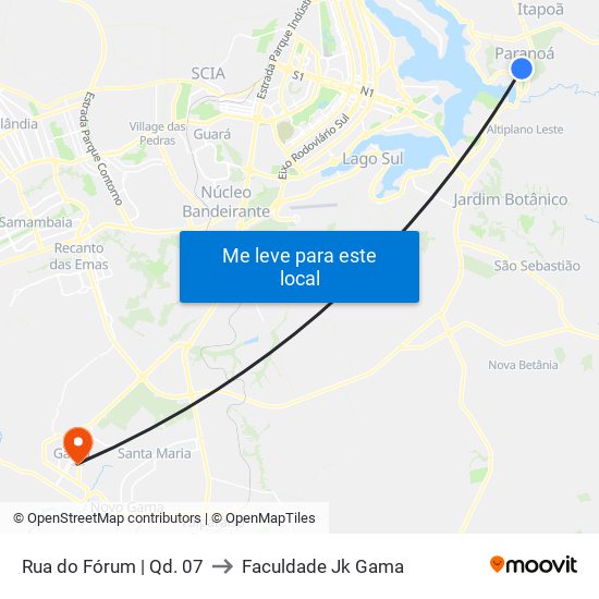 Rua do Fórum | Qd. 07 to Faculdade Jk Gama map