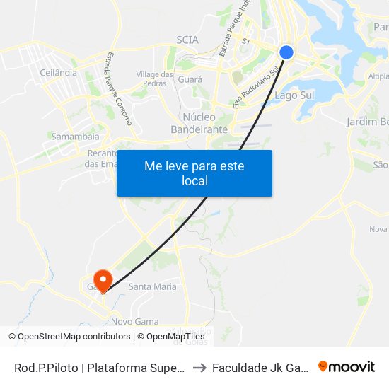 Rod.P.Piloto | Plataforma Superior to Faculdade Jk Gama map