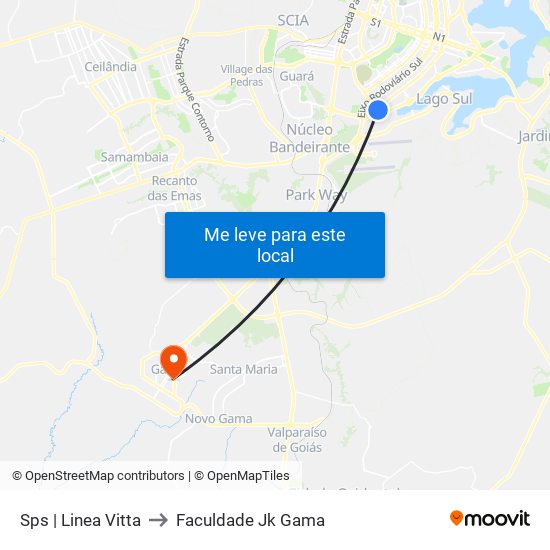 Sps | Linea Vitta to Faculdade Jk Gama map