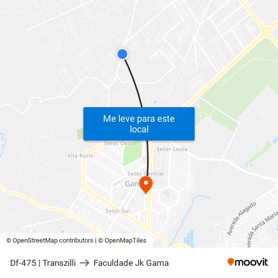 Df-475 | Transzilli to Faculdade Jk Gama map