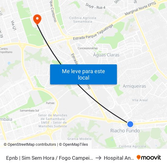 Epnb | Sim Sem Hora / Fogo Campeiro / Villa Brasil to Hospital Anchieta map