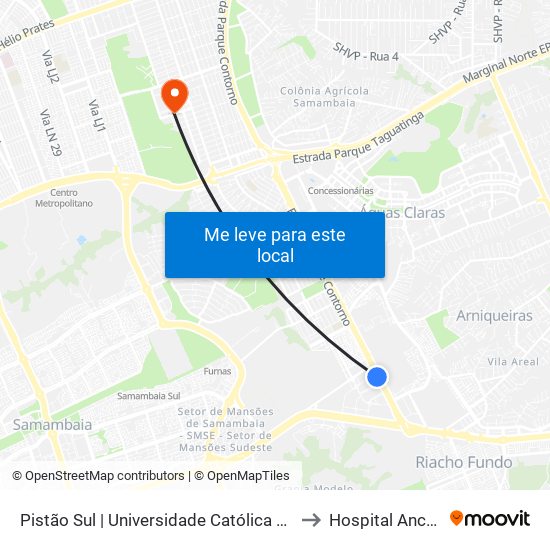 Pistão Sul | Csg 5 (Católica / Estácio) to Hospital Anchieta map